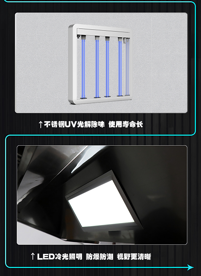 中吉藍(lán)煙罩式油煙凈化一體機(jī)特點